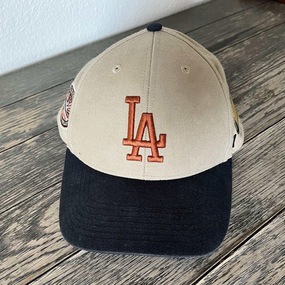 LA Dodgers Hat Snapback Brown Black Taco Dog Patches 50th Anniversary